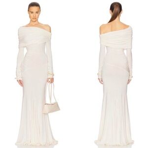 Chic One-Shoulder Cream Dress